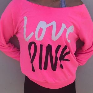 PINK off-the-shoulder sweater